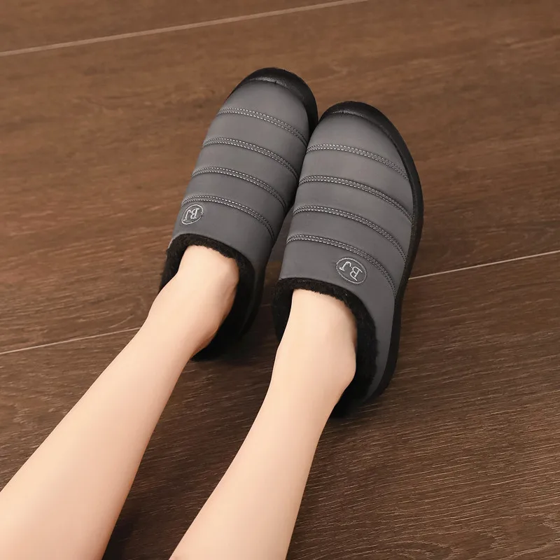 Size35-46; женская зимняя обувь из водонепроницаемого материала; пара зимних ботинок унисекс; Теплые повседневные ботинки на меху с нескользящей подошвой