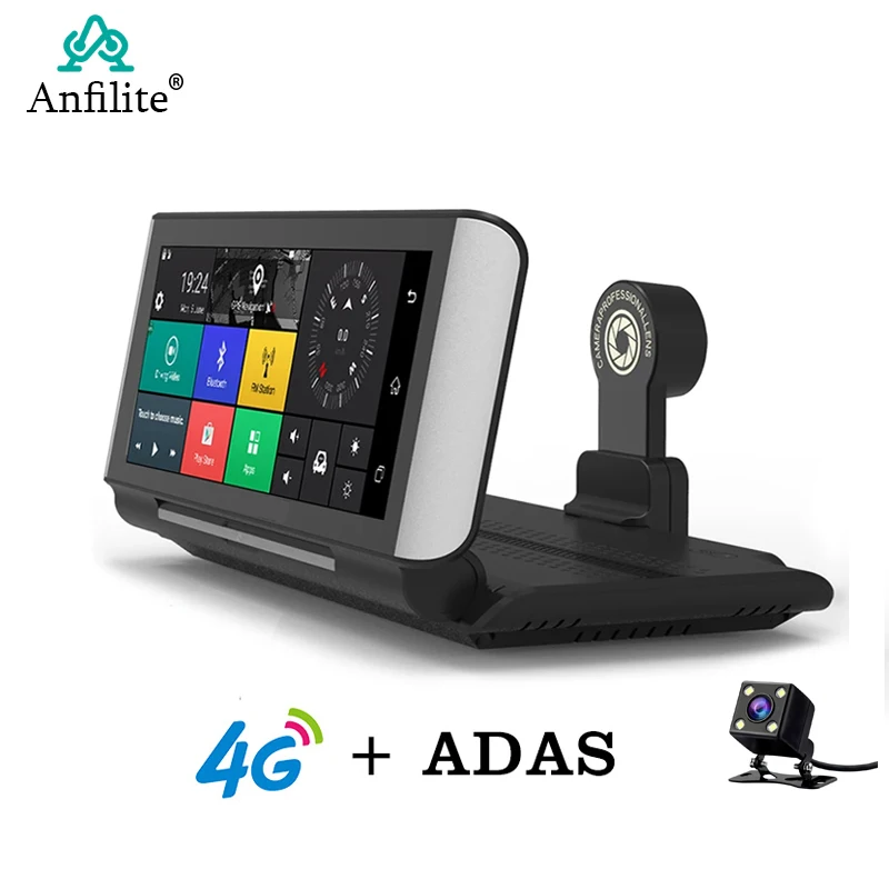 Anfilite " dashcam 4G sim-карта Bluetooth двойной объектив авто камера DVR с gps навигацией приборной панели Автомобильный видеорегистратор Регистратор