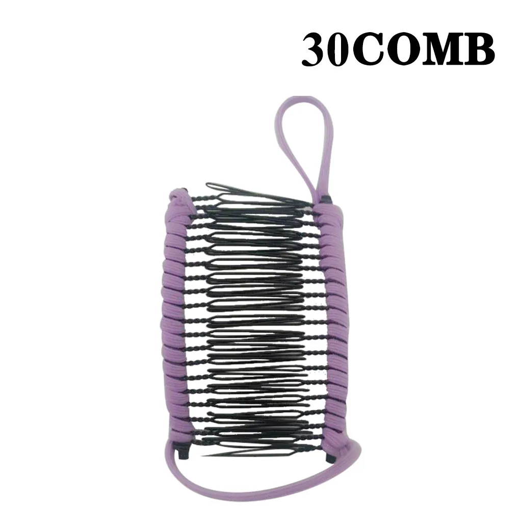 Purple L Заколка для волос в форме банана расческа для волос Женская эластичная расческа для волос профессиональная двойная Волшебная расческа для волос заколки для волос Инструменты для волос# YL1 - Цвет: Purple L