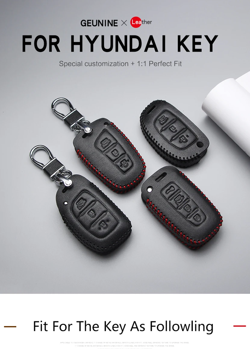 Кожаный чехол для ключей автомобиля для hyundai I20 I30 I40 IX20 IX25 IX35 IX30 IX45 Tucson Verna Solaris Elantra Accent i45 New Santafe