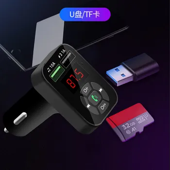 

A9 FM Transmitter Handsfree Bluetooth Car Kit Wireless MP3 Player Dual USB Charger 3.1A fast Charging TF U disk Voice play
