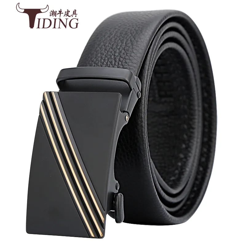 

Tiding Leather Belt Men's Genuine Leather Automatic Buckle Youth Belt-Style Simple Business Cowhide Men Genuine Leather Belt 503