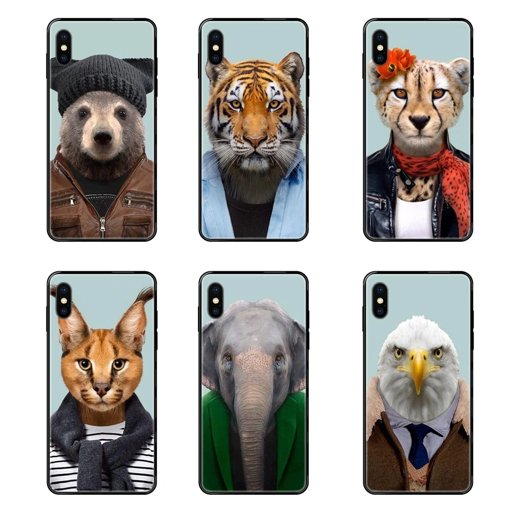 Животное портрет Слон Сова Тигр пантера для iPhone 11 12 Pro Max Plus X XS XR 8 7 6S SE 5 5C 5S 2020