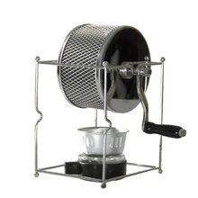 Stainless Steel Coffee Roaster Manual Hand-Operated Rotary Gas Alcohol Stove Bean Baking Maker Espresso Machine Stainless Steel Coffee Roaster Manual Hand-Operated Rotary Gas Alcohol Stove Bean Baking Maker Espresso Machine