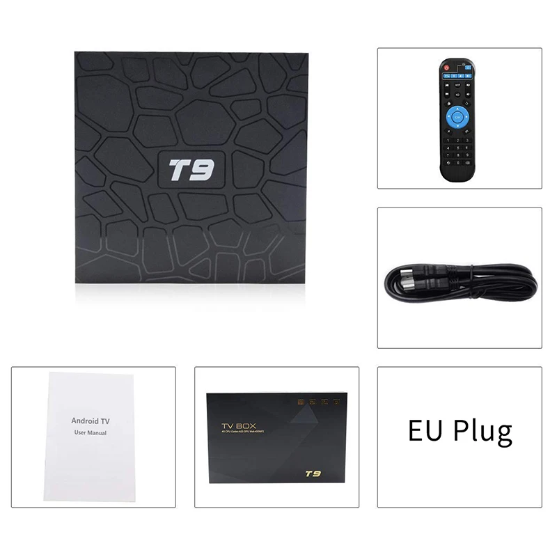 T9 Android 8,1 tv Box 4 ГБ DDR3 ram 64 Гб rom RK3328 Bluetooth 4,1 Четырехъядерный Cortex-A53 64 бит Поддержка 2,4/5,0 ггц WiFi 4K 3D