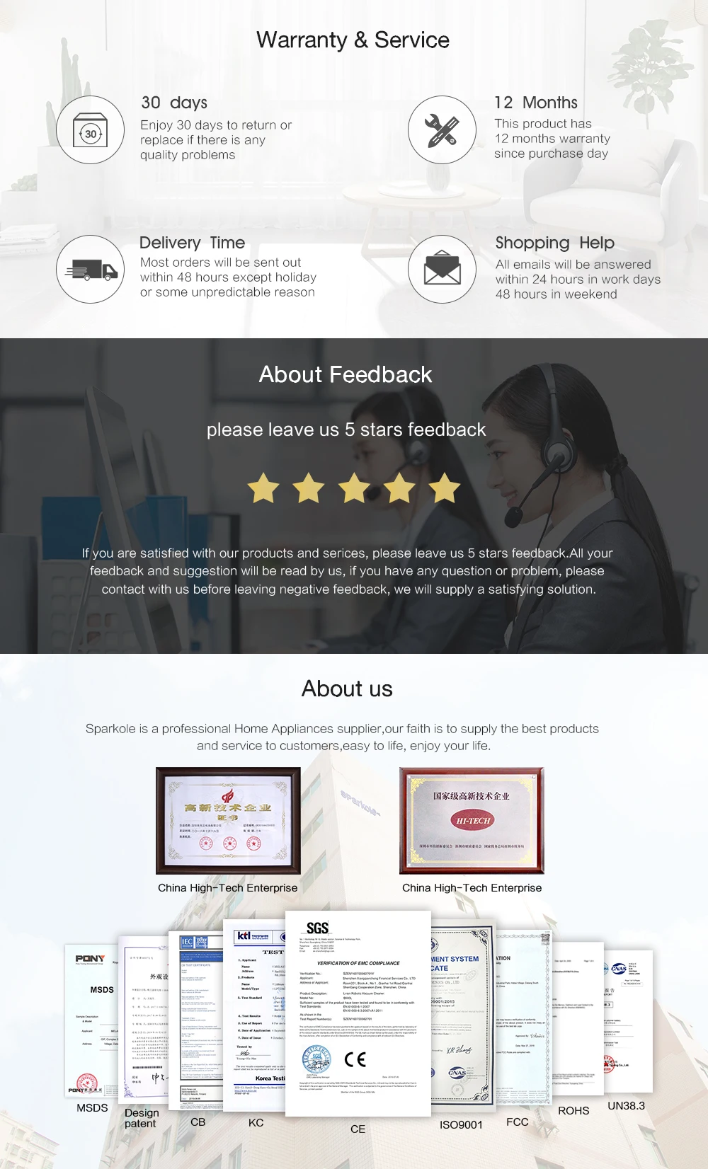 Sparkole Batería para robot aspirador, pila de ión de litio de 14.4V