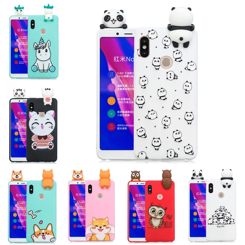 3D мягкий чехол из ТПУ для Xiaomi Mi A1 A2 Lite 8 Kawaii панда Единорог Кот Чехол Redmi 7 6 8A 5A 4A Note 5