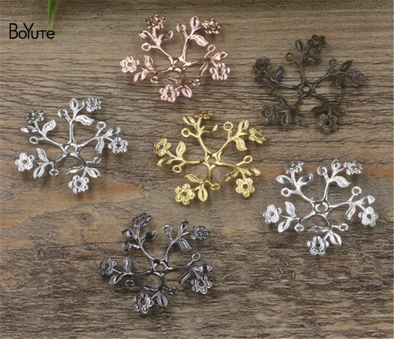 

BoYuTe (20 Pieces/Lot) 39MM Stamping Filigree Flower Connector Charms Metal Brass DIY Jewelry Accessories