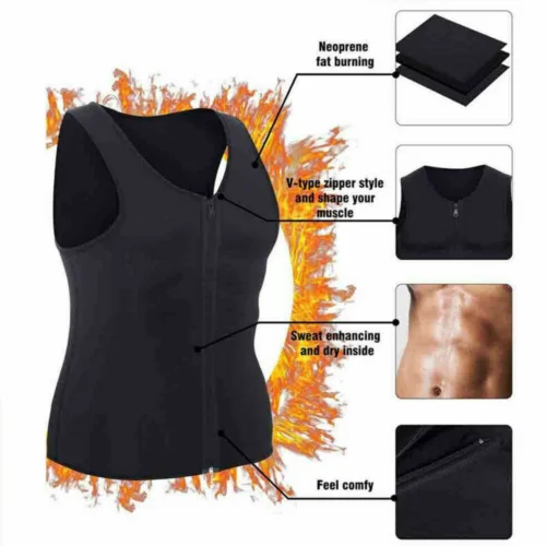 Для Мужчин's Gym неопрена жилет с эффектом сауны сауна ultra Sweat рубашка Корректирующее форму ягодиц бак Фитнес Анти-статический