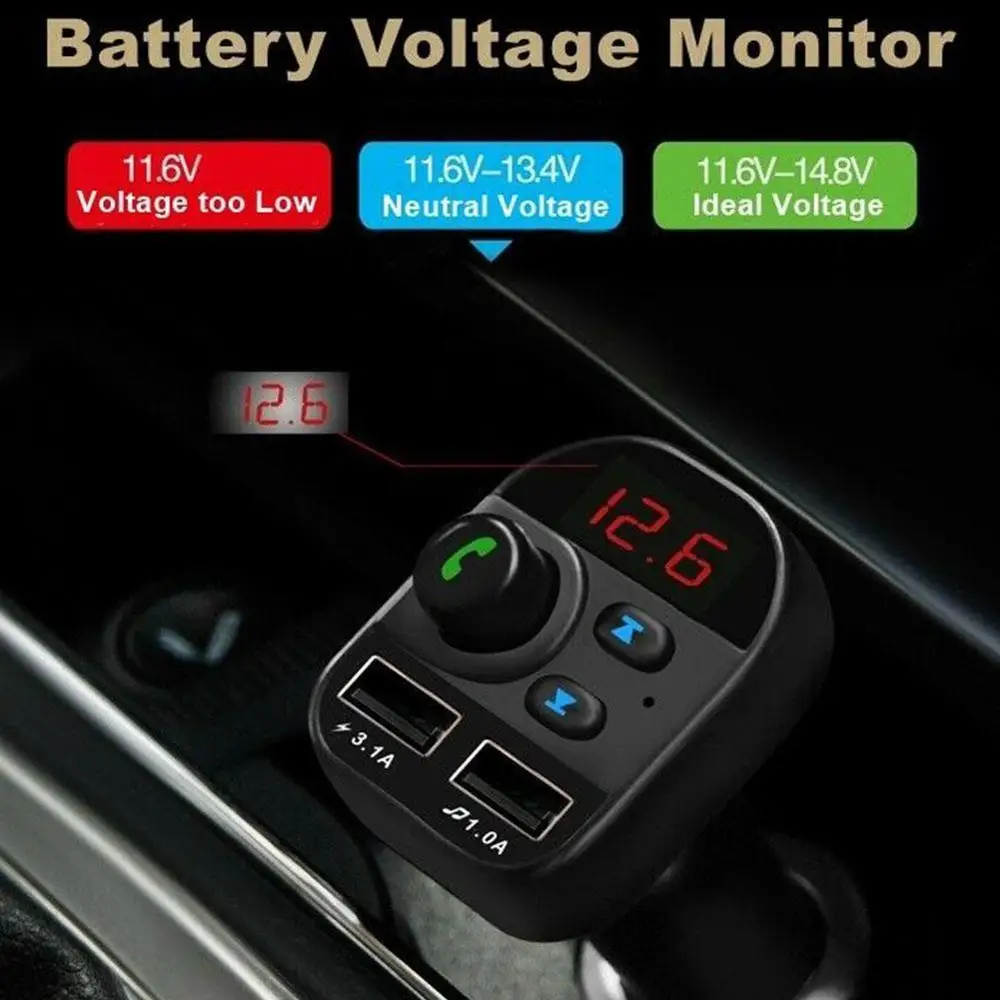 Высококачественный автомобильный комплект Bluetooth 5,0 беспроводной fm-передатчик громкой связи lcd MP3-плеер USB зарядное устройство 3.1A автомобильные аксессуары DY374 Новинка