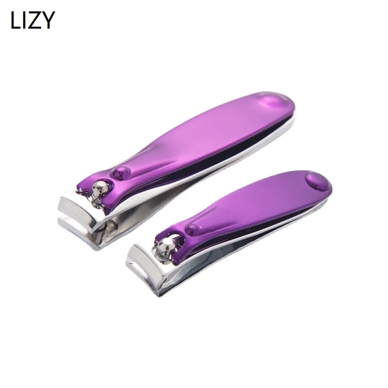 LIZY Purple Nail Art Clipper Carbon Steel Pedicure Scissors Trimmer Nails Cuticle Clipper Manicure Edge Cutter Scissor Nail Tool