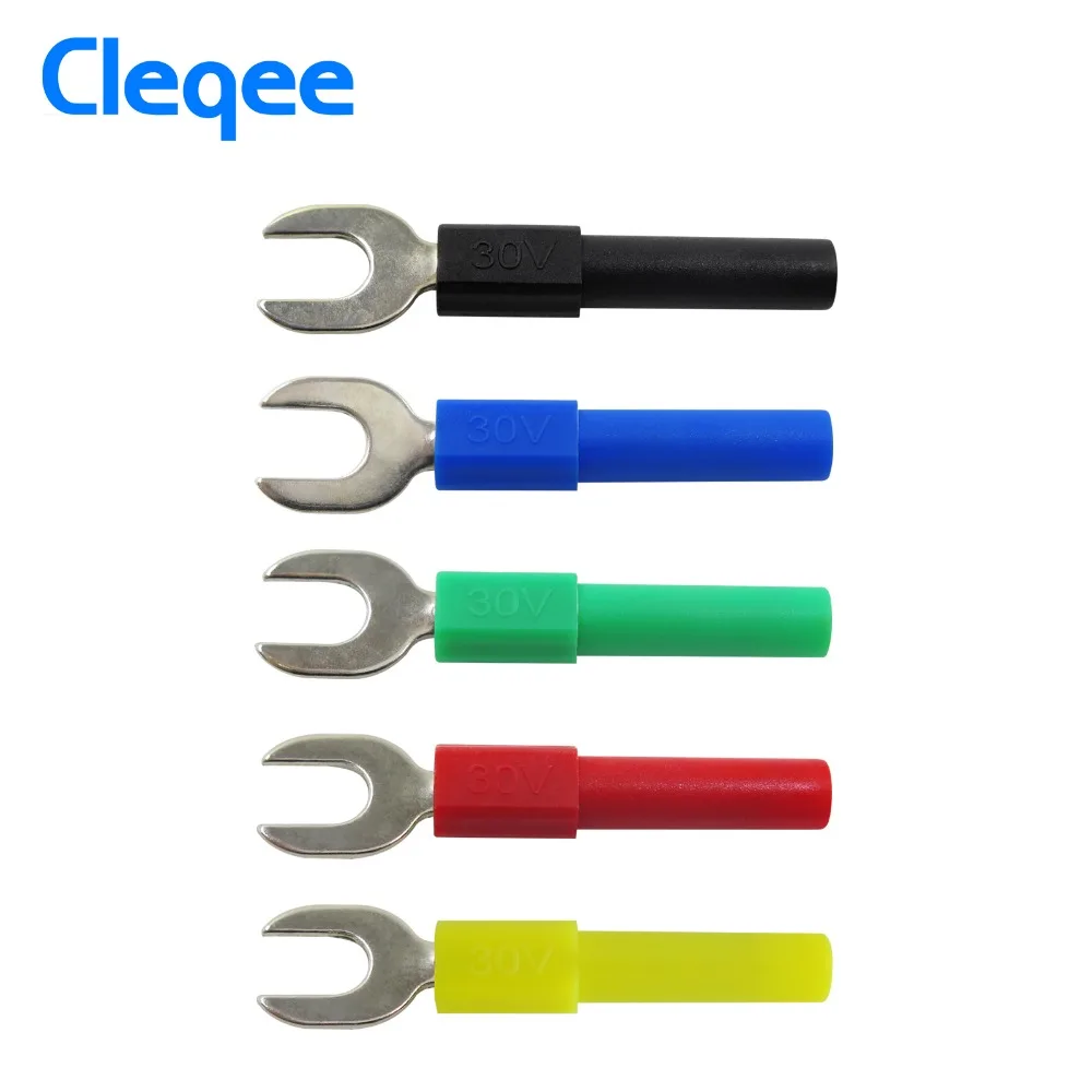Cleqee P1050B 4 мм безопасный наборный Разъем типа "банан" набор тестовых проводов зажим типа "крокодил" и u-тип гарпун и пробник для прокола для мультиметра