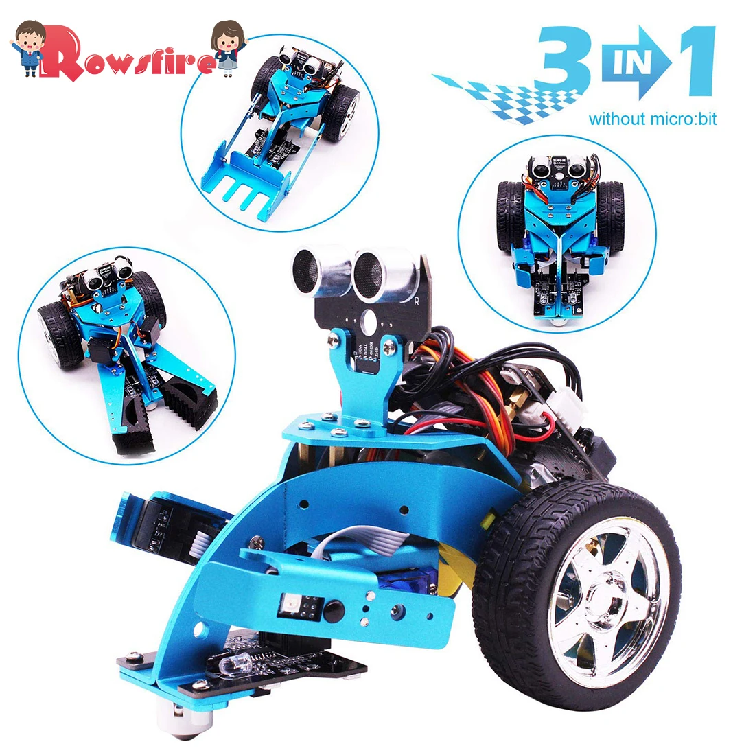 Rowsfire 3-в-1 Tem паровой классическая игрушка роботы-машины для досуга Взрослых Графический программируемый робот игрушечные машинки+ bluetooth ИК слежения модуль