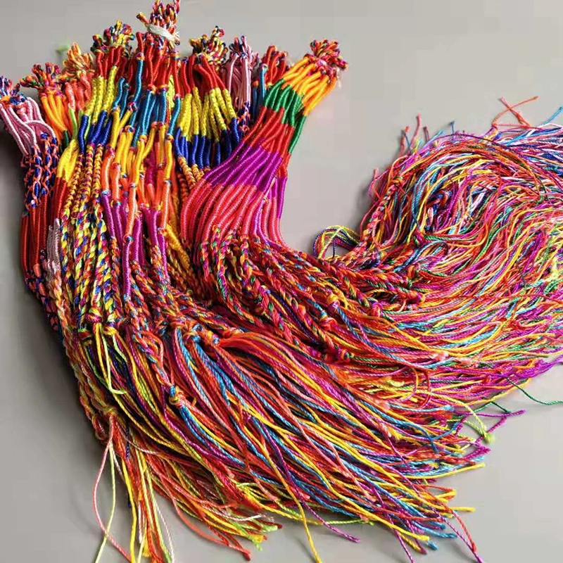20-60PC Party Favors Supplies Clorful Woven Rope String Bangles Children Birthday Small Gift Wedding Festivals Favors For Guests