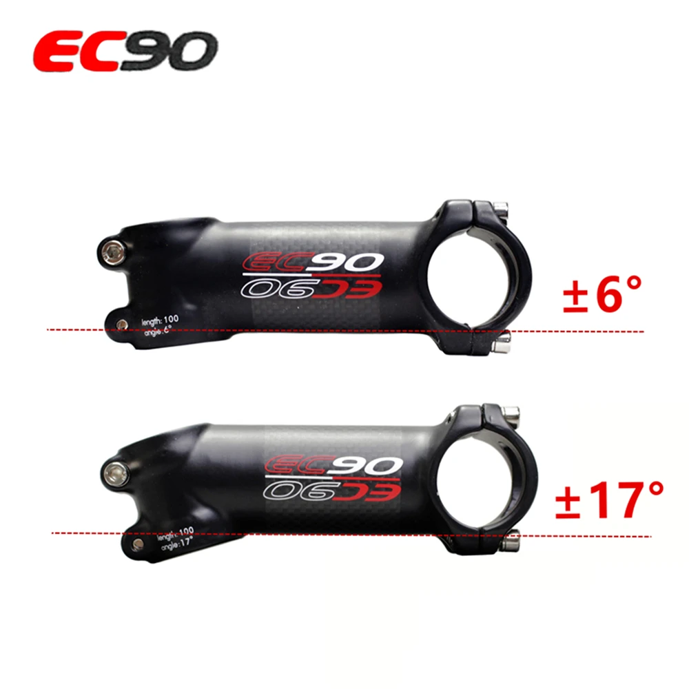 Online EC90 nuevo aluminio + fibra de carbono vástago de varilla de fibra de carbono vástago de bicicleta mango de carbono 28,6 31,8 MM 6 grados 17 grados