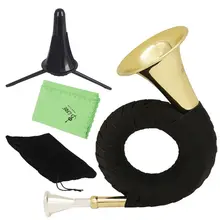 Bb corne de chasse en laiton avec sac de transport support chiffon de nettoyage instruments de musique