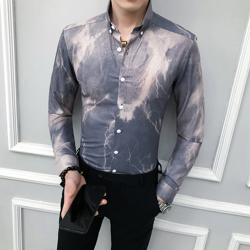 Британский стиль мужская рубашка мода 2020 новинка длинный рукав Мужская одежда