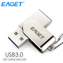 EAGET USB флэш-накопитель, 32 ГБ металлическая Флэшка высокоскоростная USB 3. 0 карта памяти 64 ГБ флеш-накопитель реальная емкость