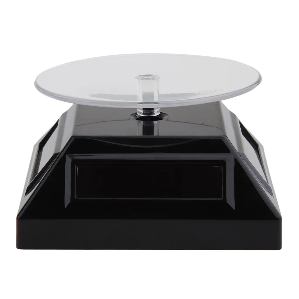  Solar and Battery Powered Turntable Rotating Display Stand Holder Watch Phone Jewelry Convenient Sa