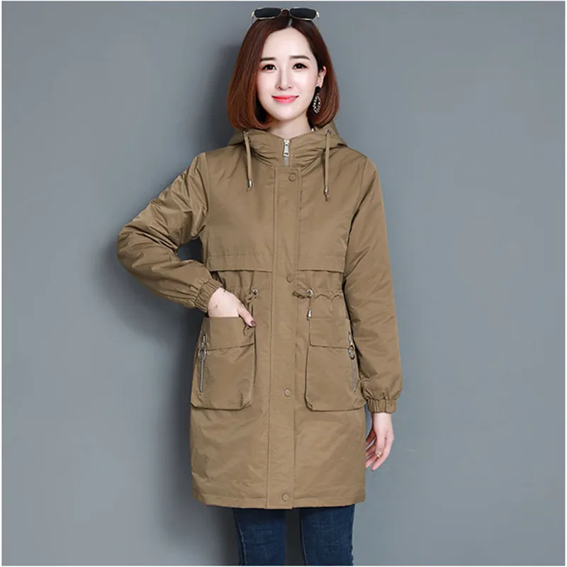 Autumn New Women's Jacket Long Section Korean Large Size Parkers Solid Color Loose down Cotton Jacket Ladies Coats YH531