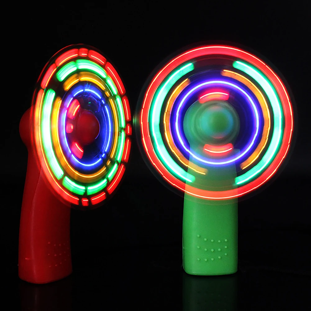 Светодиодный ручной вентилятор с подсветкой, мини-ручной Электрический охлаждающий вентилятор, 4 цвета, меняющий светодиодный свет, концертный реквизит, светодиодный вечерние принадлежности