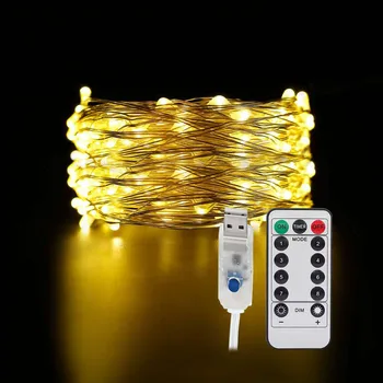 5/10M Led String Lights Afstandsbediening Kerstverlichting Garland Usb Licht Lamp Voor Kerst Bruiloft Decoratie