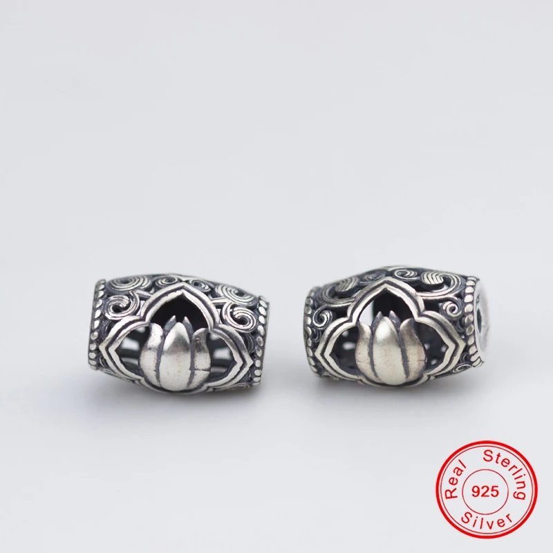 

UQBing High Quality Luxury Tibetan 925 Sterling Silver Matte Finished Round Spacers Beads