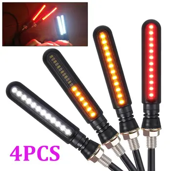 

Universal DC 12V 4pcs Motorcycle 24-LED Turn Signal Indicator White DRL Red Flash Brake Stop Light Car Styling Accessories
