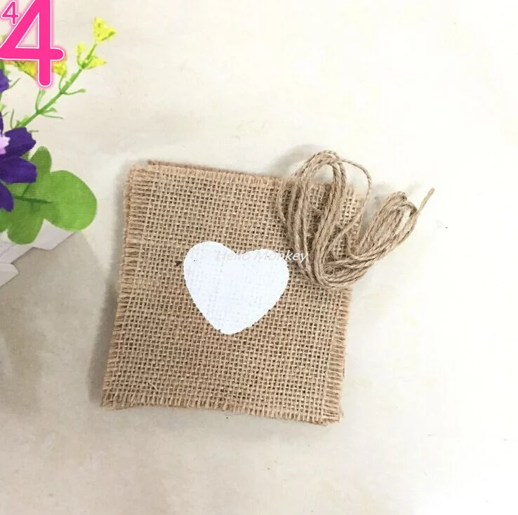 

Jute Love Heart Cup Mat Placemat Coasters Burlap Wedding Cutlery Pocket Rustic Wedding Centerpiece Decoration Table Decor