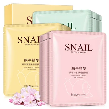 

images 10Pcs Snail Essence Face Masks Moisturizing Whitening Anti Aging Wrinkle Shrink Pore Skin Care Wrapped Facial Mask