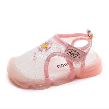 

2020 Newest Summer Kids Leathers Shoes Sweet Flower Children Sandals For Girls Toddler Baby Breathable Hollow Out Shoes