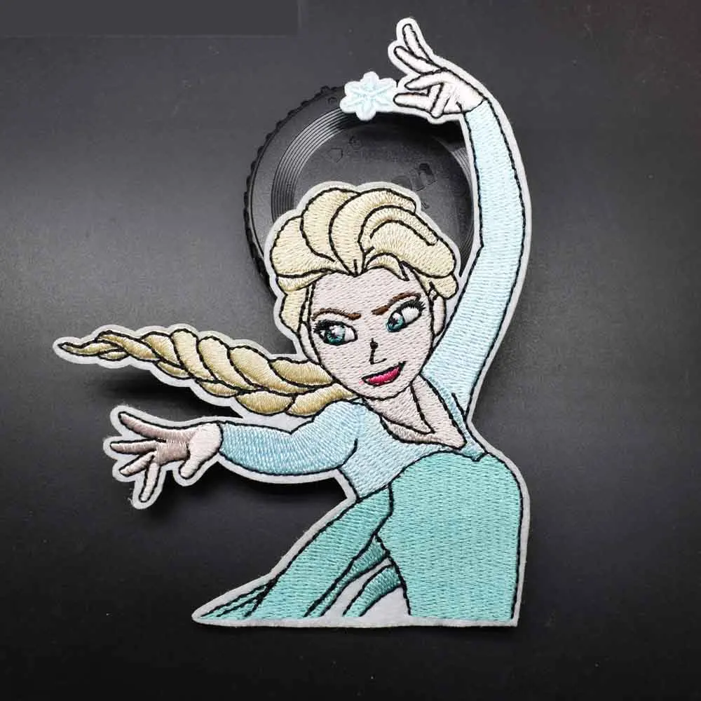 elsa(xuehua nv Красные волосы Русалка Принцесса Эльза железа на вышитые одежды патчи для одежды наклейки одежды оптом - Цвет: elsa(xuehua nv