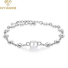 XIYANIKE 925 трендовый элегантный цветок сливы браслеты ручной работы и браслет для женщин Свадебная вечеринка очаровательные ювелирные изделия регулируемые