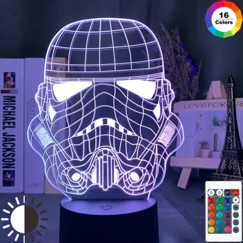 

3d Lamp Star Wars Imperial Stormtrooper Helmet Nightlight for Kids Bedroom Decoration RGB Color Changing Child Led Night Light