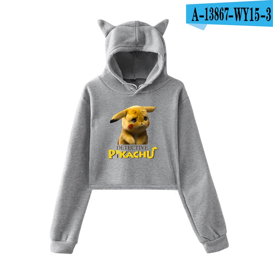 Pikachu женские худи Харадзюку толстовки осенний теплый пуловер толстовки для девочек-подростков розовая одежда уличная одежда - Цвет: 12
