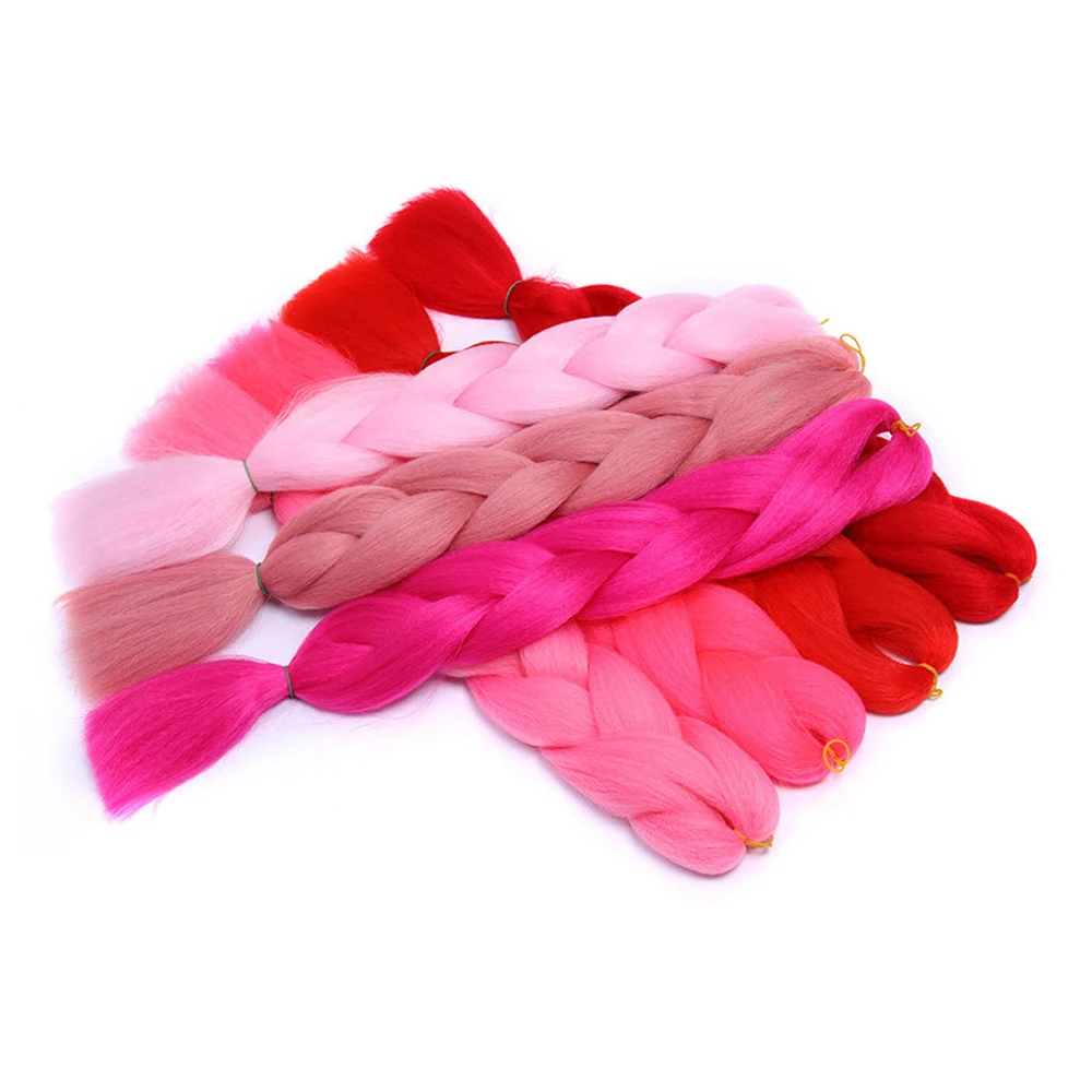 

Braid Hair Kanekalon Single Color Hair Braids Jumbo Synthetic Braiding Hair Extensions for Box 24 Inch 100g