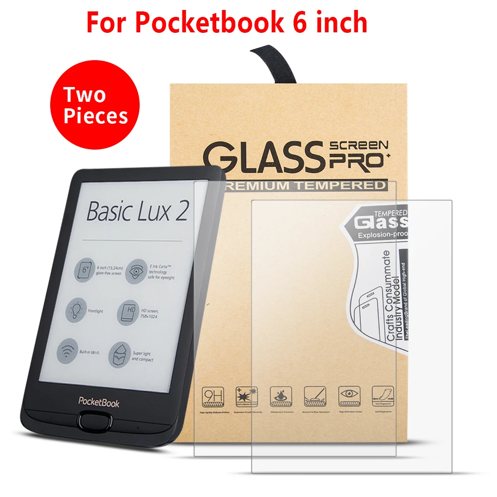 

2PCS/Lot Tempered Glass case film for Pocketbook Basic 3 Screen Protector for Pocketbook 614 Plus/626/632/622 /627