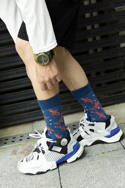 1 пара носков унисекс для скейтборда мужские носки в стиле хип-хоп Crazy animals Dogs Ленивец Pandas фирменный дизайн Happy Calcetines Long EU 41-46 Meias