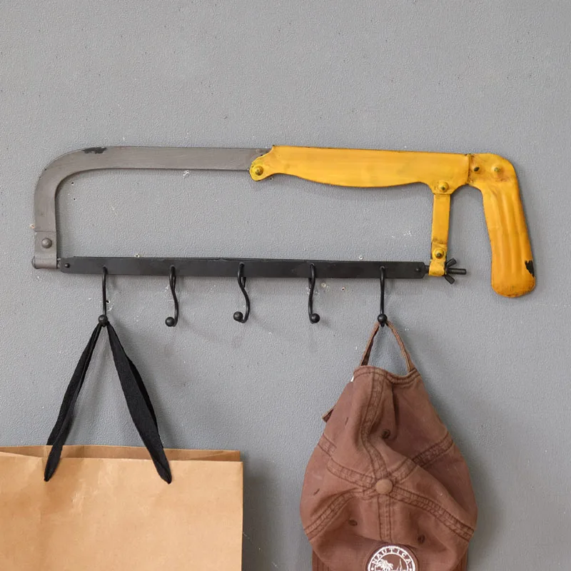 

saw design retro industrial metal decorative wall art hook