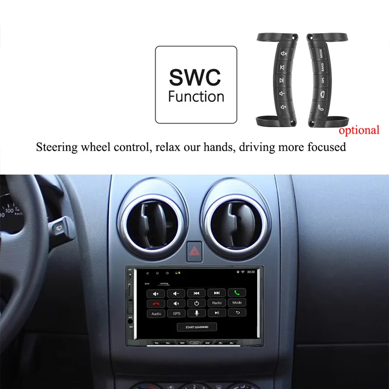 Perfect 2din android 8.1 car radio stereo Octa Core 2G 16G GPS Navigation AM/FM/RDS Auto Radio 7 inch IPS Touch Screen 1024X600 SWC WIFI 5