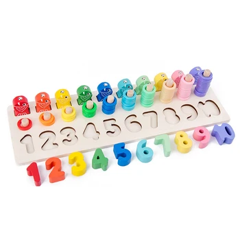 

Number Shape Matching Toys Magnetic Fishing Color Cognitive Puzzles Wooden Toys for Children Montessori Educational IQ Training