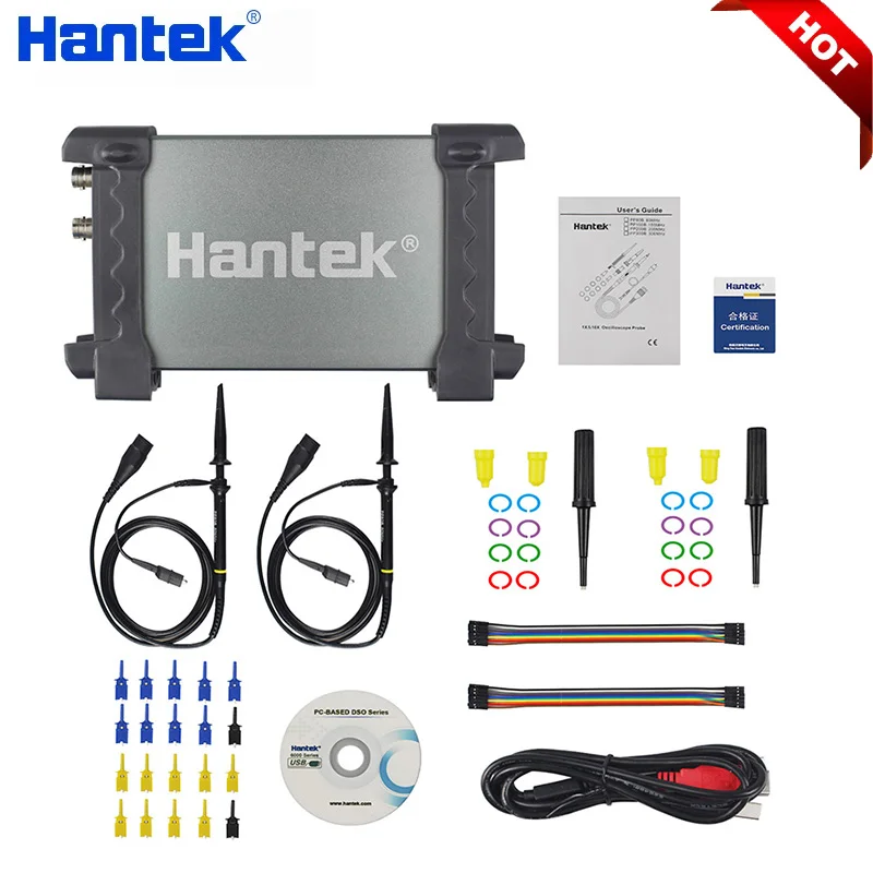 Hantek 6022BE 6022BL Auto Oscilloscope Laptop PC USB Portable 2 Digital Storage 20MHz 48MSa / S Logic Analyzer