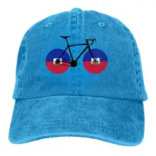 Для мужчин и женщин регулируемые джинсы бейсболка флаг на велосипед Haiti Кепка в стиле хип-хоп