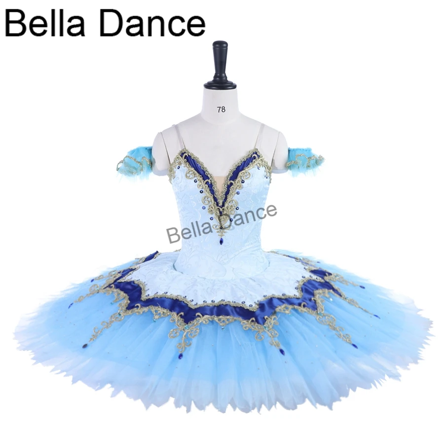 Professional Ballet dress Blue Gold,Women Nutcracker Pancake Tutu Performance Tutu,Adult Classical Ballet CostumeBT9255