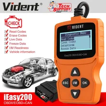 Vident ieasy200 ferramenta de diagnóstico automotivo, obdii/eobd +, leitor de código, verificação de motor, luz de carro