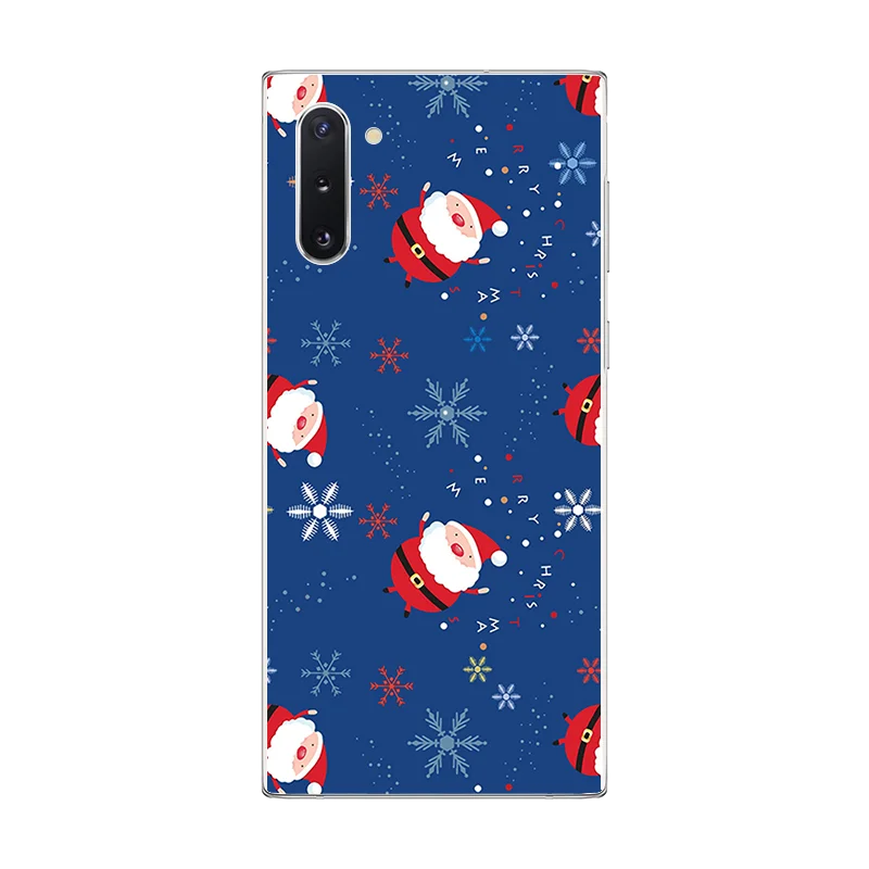 Новогодние подарки Рождество для samsung Galaxy Note 10 чехол мягкий TPU для samsung S9 S10 Plus Note 8 9 Чехлы Санта Клаус Лось снеговик