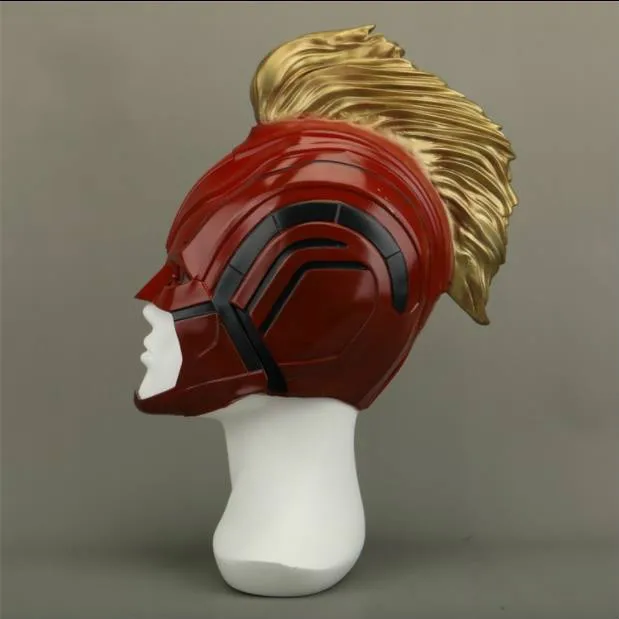 Марвел Капитан Carol Danvers шлем для косплея Хэллоуин Полная Маска-шлем для лица капюшон