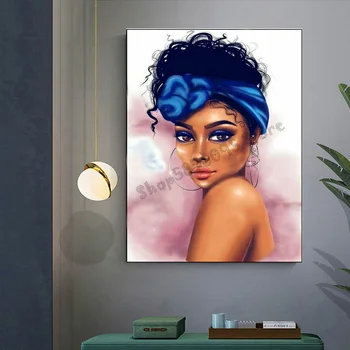 

Full Drill Square Round Diamond Painting Abstract Gold Black African Woman Diamond Embroidery Cross Stitch Needlework Art TT3872