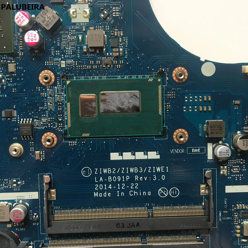PALUBEIRA 5B20G46259 для lenovo Ideapad Motherboard Материнская плата ноутбука ZIWB2/ZIWB3/ZIWE1 LA-B091P SR1EF I5 cpu