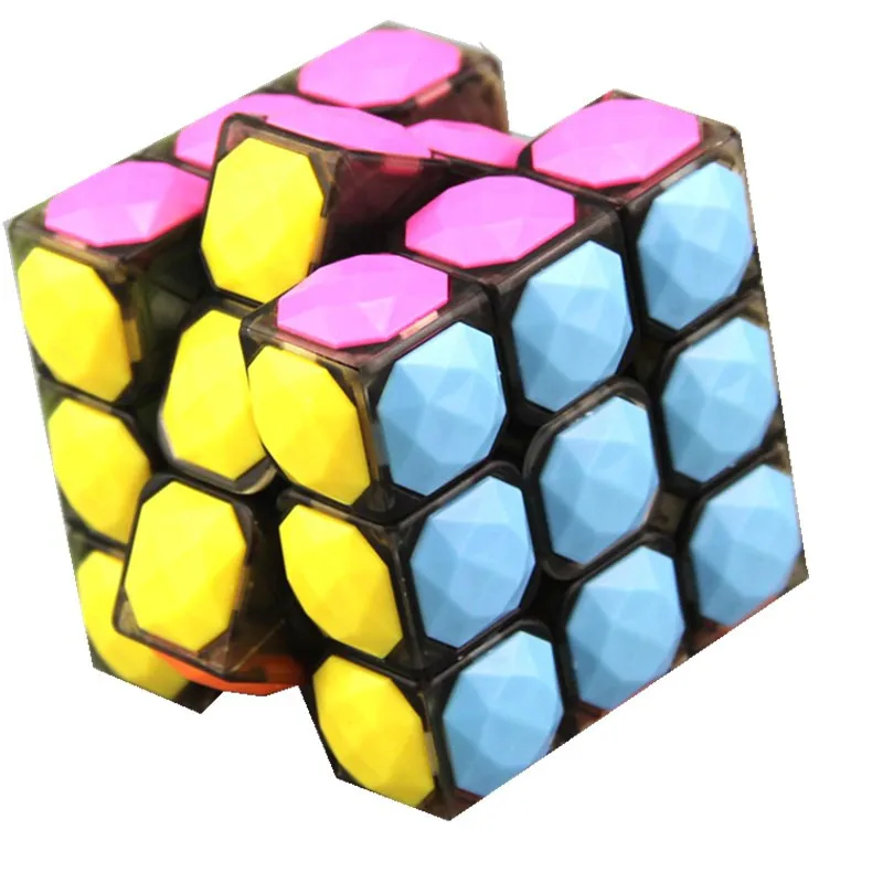 Black Yongjun YJ Carat Diamond 3x3x3 безопасный ABS Пластиковый Кубик Рубика для профессионалов Прозрачный Ультра-Гладкий 3x3 кубар-Рубик на скорость детские игрушки - Цвет: Black